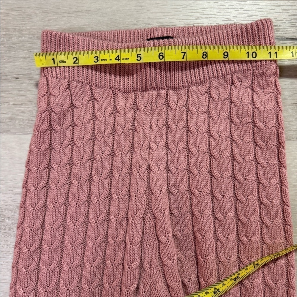 Black Label By C’EST Toi Pink Cable Knit Legging and Halter Top Set, Size Small - Picture 16 of 16
